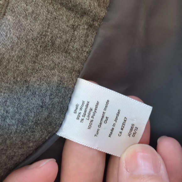 Talbots Heritage linedWool wide leg office career Gray Trousers belt Gold Accent - Picture 6 of 6